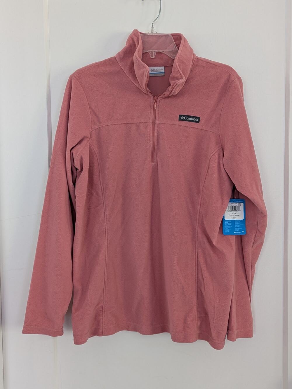Columbia Womens L Pink Fleece Pullover Lake Aloha Half Zip Gorpcore Soft Girl